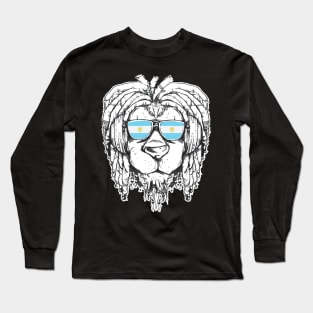 Rasta Reggae Lion Argentina Gift Rastafari Long Sleeve T-Shirt